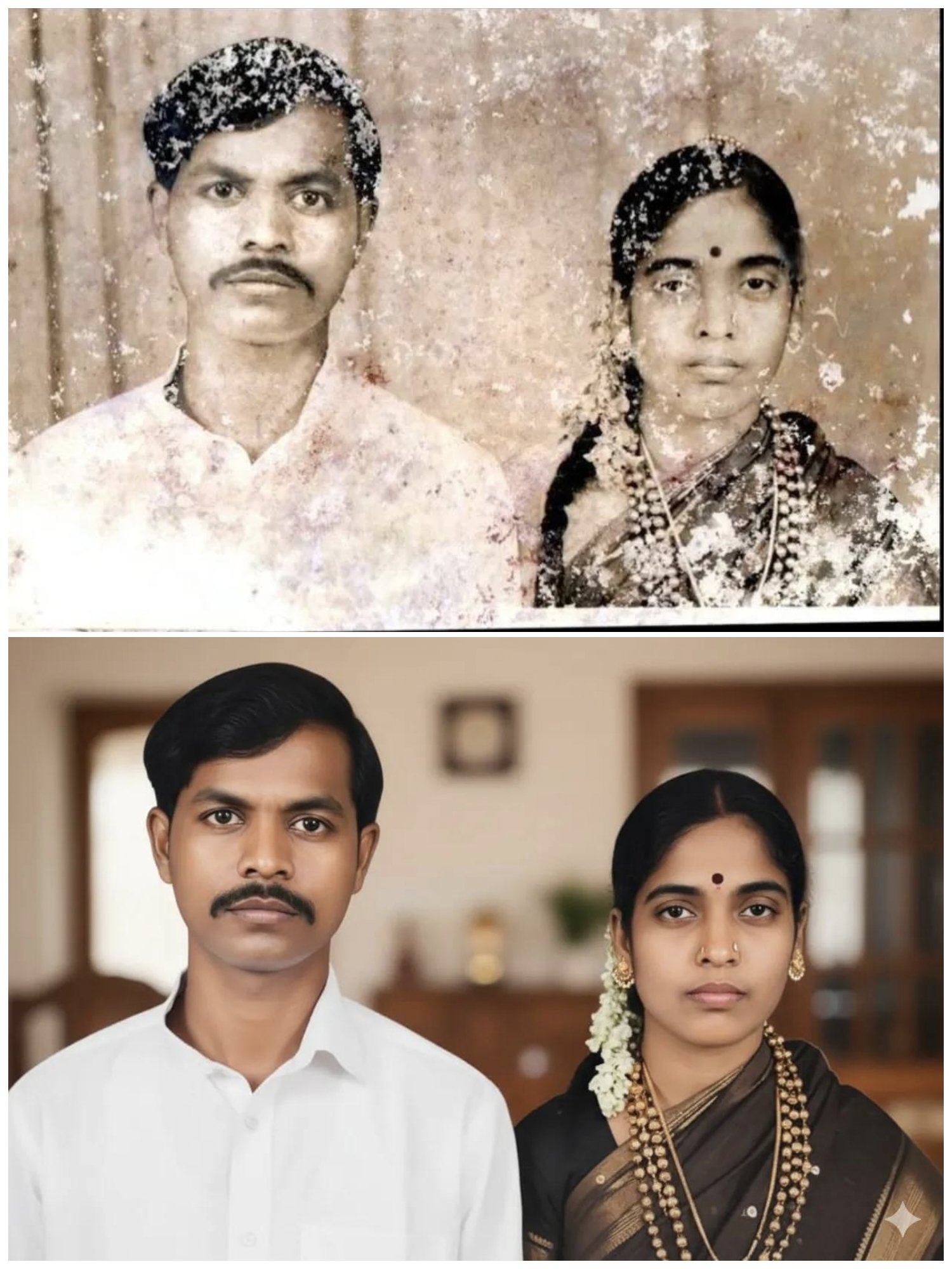 Restore and enhance an uploaded old photo into a bright, clean, luxury studio-style portrait while preserving 100% of the original face identity. Delivers ultra-realistic skin, sharp eyes, natural hair, and a premium cinematic DSLR look without cartooning or over-smoothing.