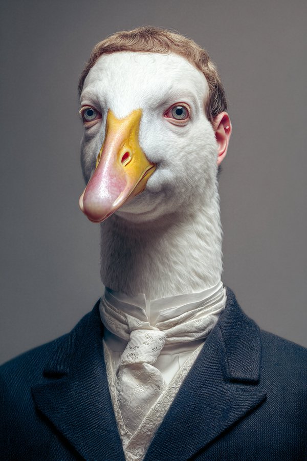 Generate a highly detailed portrait that depicts a person as an animal, preserving a clear portrait-style focus.