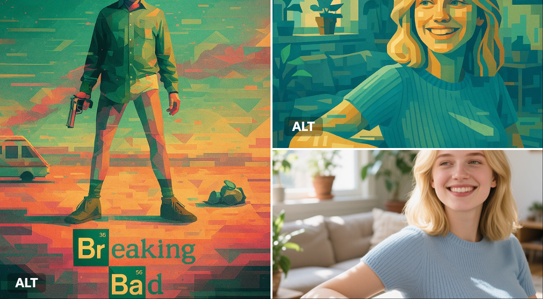 Turn an uploaded landscape photo into a surreal, geometric digital illustration with glitch textures, abstract shapes, and cinematic composition while preserving the original lighting and color palette for a dreamy retro-futuristic mood.