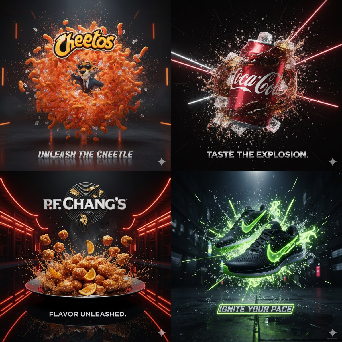 Create a hyper-detailed, action-packed cinematic 3D ad for {{PRODUCT}} with dramatic studio lighting, dynamic particles, and slow-motion impact. Features a surreal-yet-hyperreal vibe, plus a product-built logo and sleek slogan designed for viral reach.
