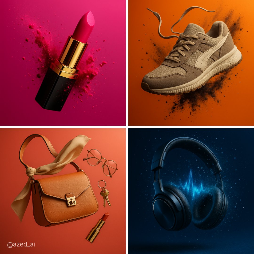 Create a hyperrealistic, cinematic product-style image of a subject frozen mid-air at the peak of an explosive moment, surrounded by dynamic debris and bold rim lighting. Designed for modern, premium campaign visuals with vivid color, texture, and contrast.