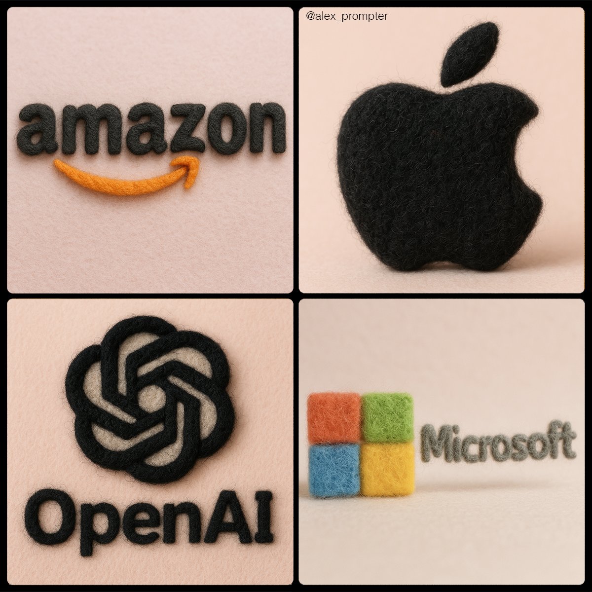 Retexture your uploaded logo into a realistic needle-felted wool sculpture while preserving the original layout, text, and exact pixel-level colors. Render with neutral studio lighting and a soft pastel background that contrasts without altering the logo.