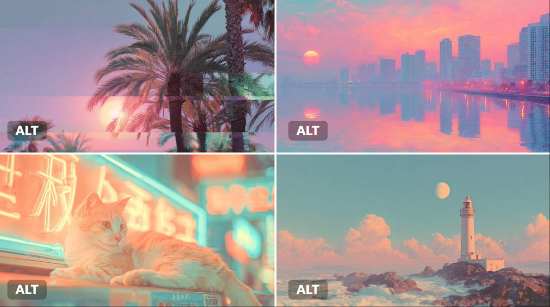 Create {{SUBJECT}} in a dreamlike vaporwave distortion style with soft pastels and surreal effects, using a nostalgic palette of {{COLOR1}} and {{COLOR2}} to evoke longing and ethereal beauty.