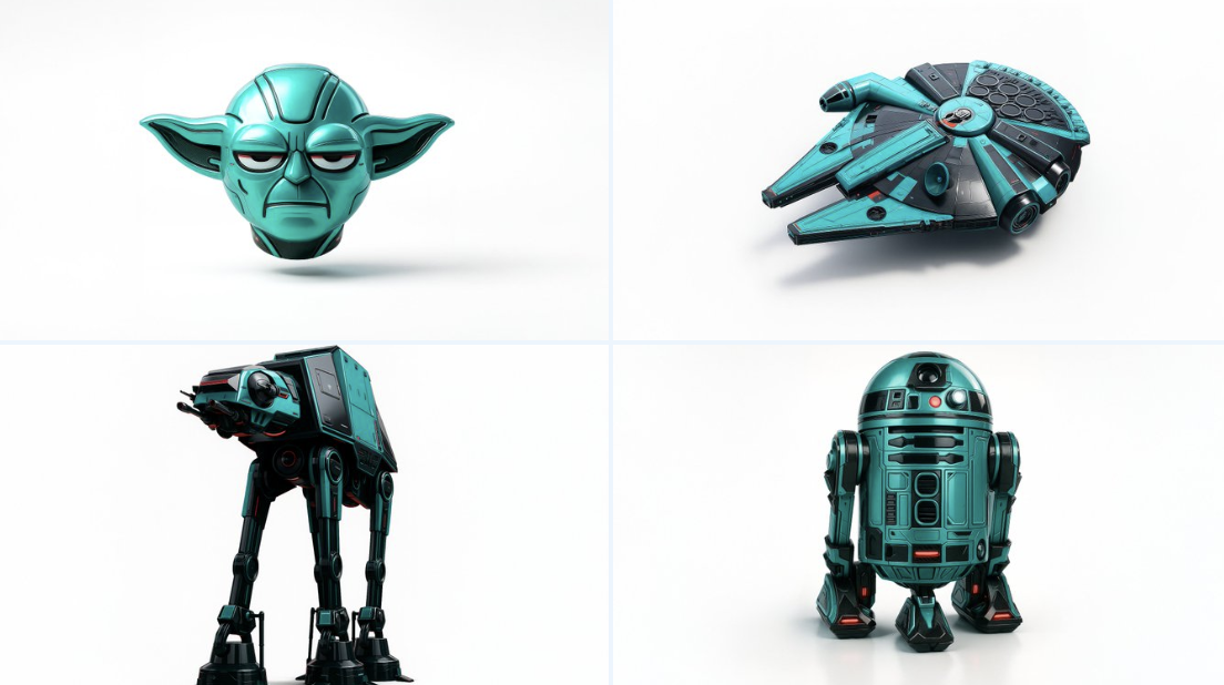 Retexture an uploaded image into a Cinema 4D hyper-realistic 3D render featuring intricate mechanical detailing, high-gloss carbon fiber and polished plastic materials, and studio HDRI lighting on a clean white background.