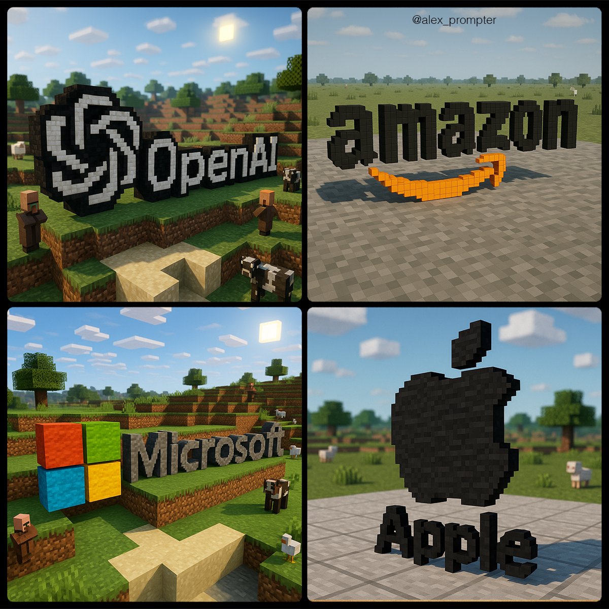 Recreate an uploaded brand logo as a physically built Minecraft-style voxel 3D render, using the original logo as a strict pixel-to-block color map. The scene stays neutral and decorative so the logo’s exact colors, text, shape, and layout remain perfectly readable.