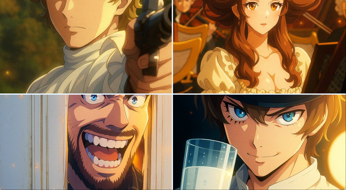 Convert your uploaded image into a modern digital anime TV frame with clean outlines, vivid high-contrast color, and cinematic background blur.