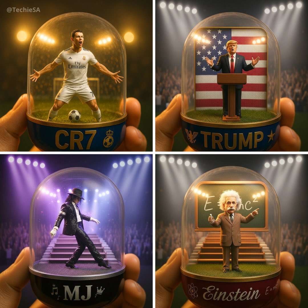 Create a detailed transparent gashapon capsule diorama held between fingers, featuring a named character in an iconic pose/style with a themed miniature background, dramatic cinematic lighting, and collectible-level photorealistic detail.
