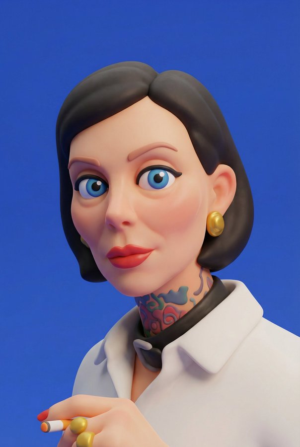 Transform your subject into a polished, playful clay-like 3D cartoon character while preserving the original photo’s composition and framing. Render with soft frontal studio lighting, subtle shadows, and a pastel-plus-vibrant color palette.