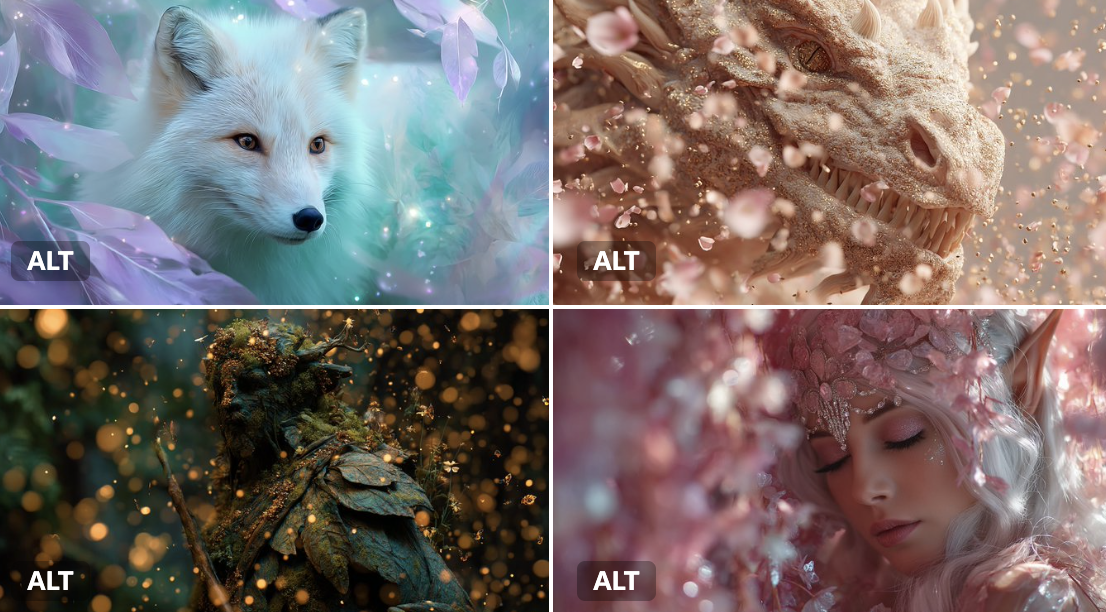 Create a magical aura by surrounding your subject with an Enchanted Particle Bloom where particles resemble flower petals or leaves in soft, enchanting hues.