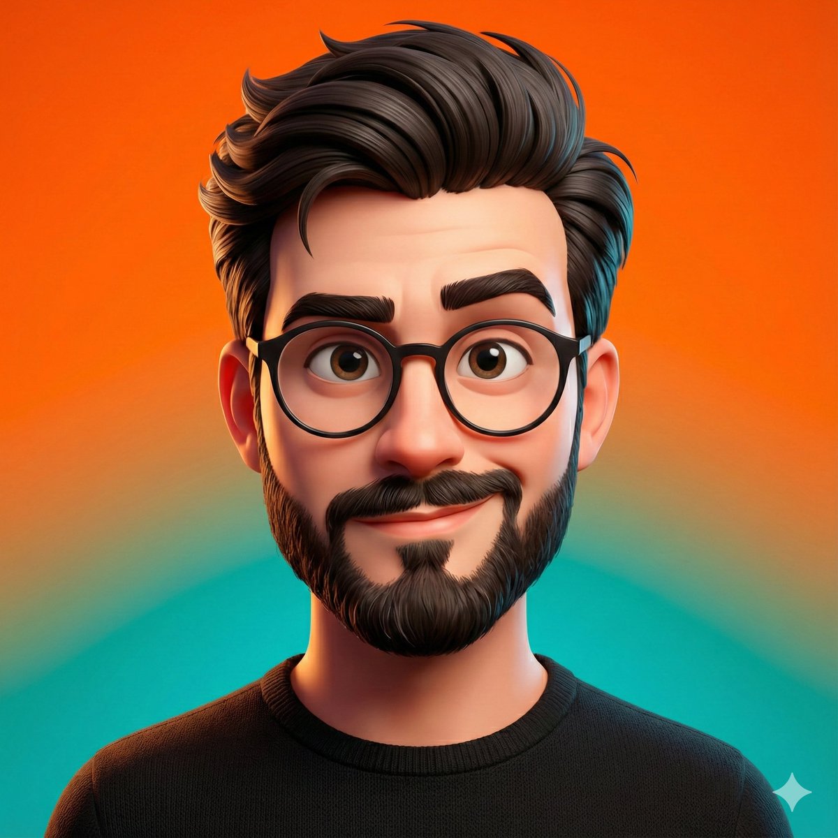 Create a highly stylized 3D caricature portrait from an uploaded image, featuring expressive facial details, playful exaggeration, and a bold color background. The render uses smooth, polished materials with soft ambient lighting to emphasize the character’s charm and presence.