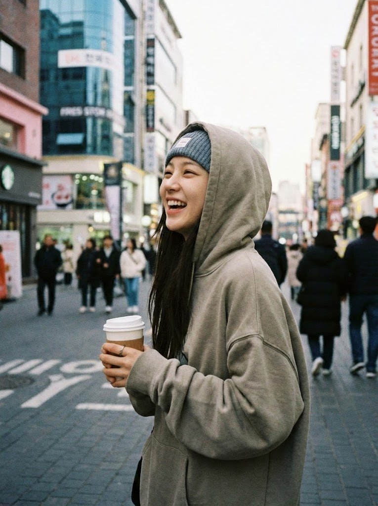 Create a candid photograph of a KPOP star in a 3:4 portrait format. Designed for realistic photography-style results.